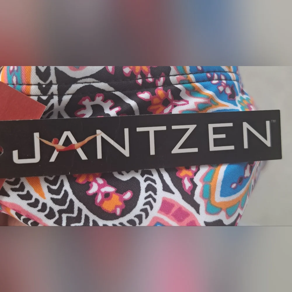 Jantzen Multicolor Paisley Halter One-Piece Swimsuit - Blue, Pink, Cream
